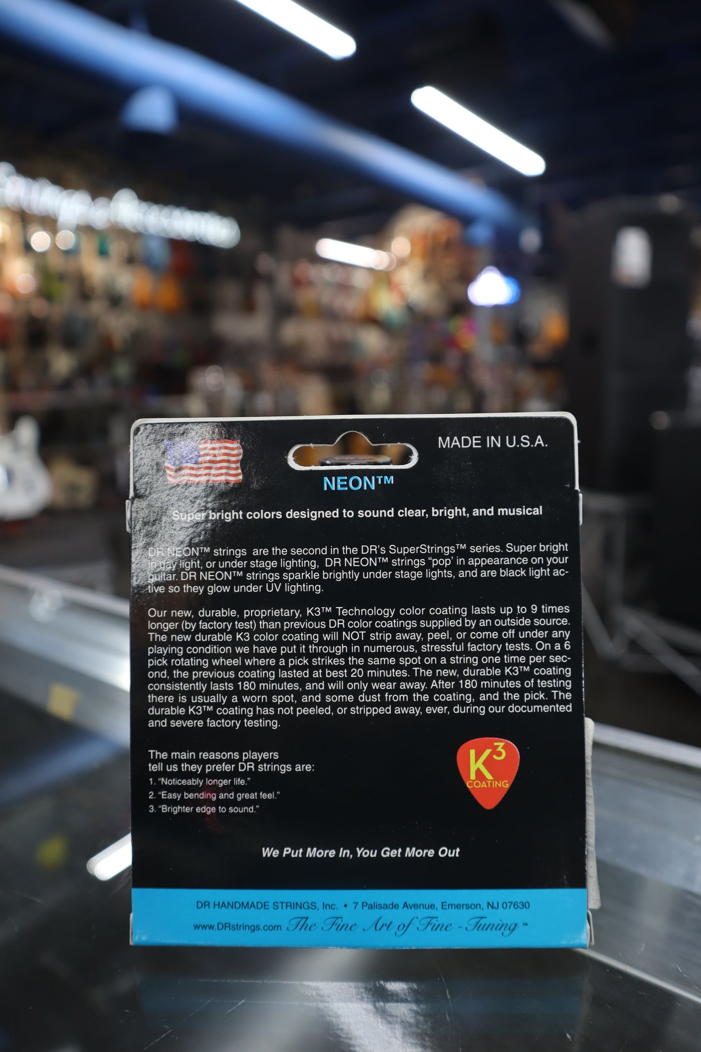 DR NBE11 Hi Def Neon Blue Gtr Strings