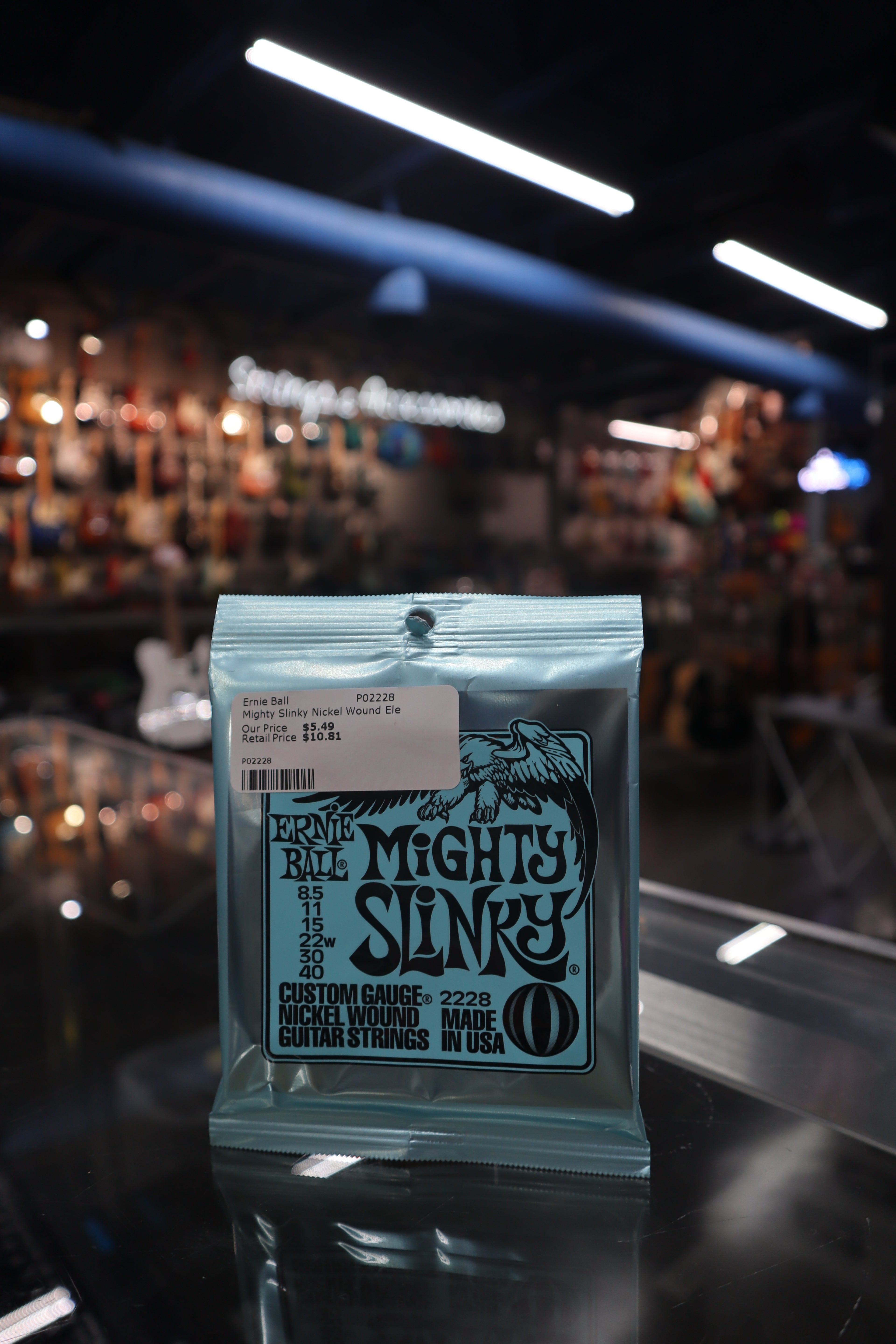 Ernie Ball P02228 Mighty Slinky Nickel Wound Electric Guitar Strings 8.5 - 40 Gauge