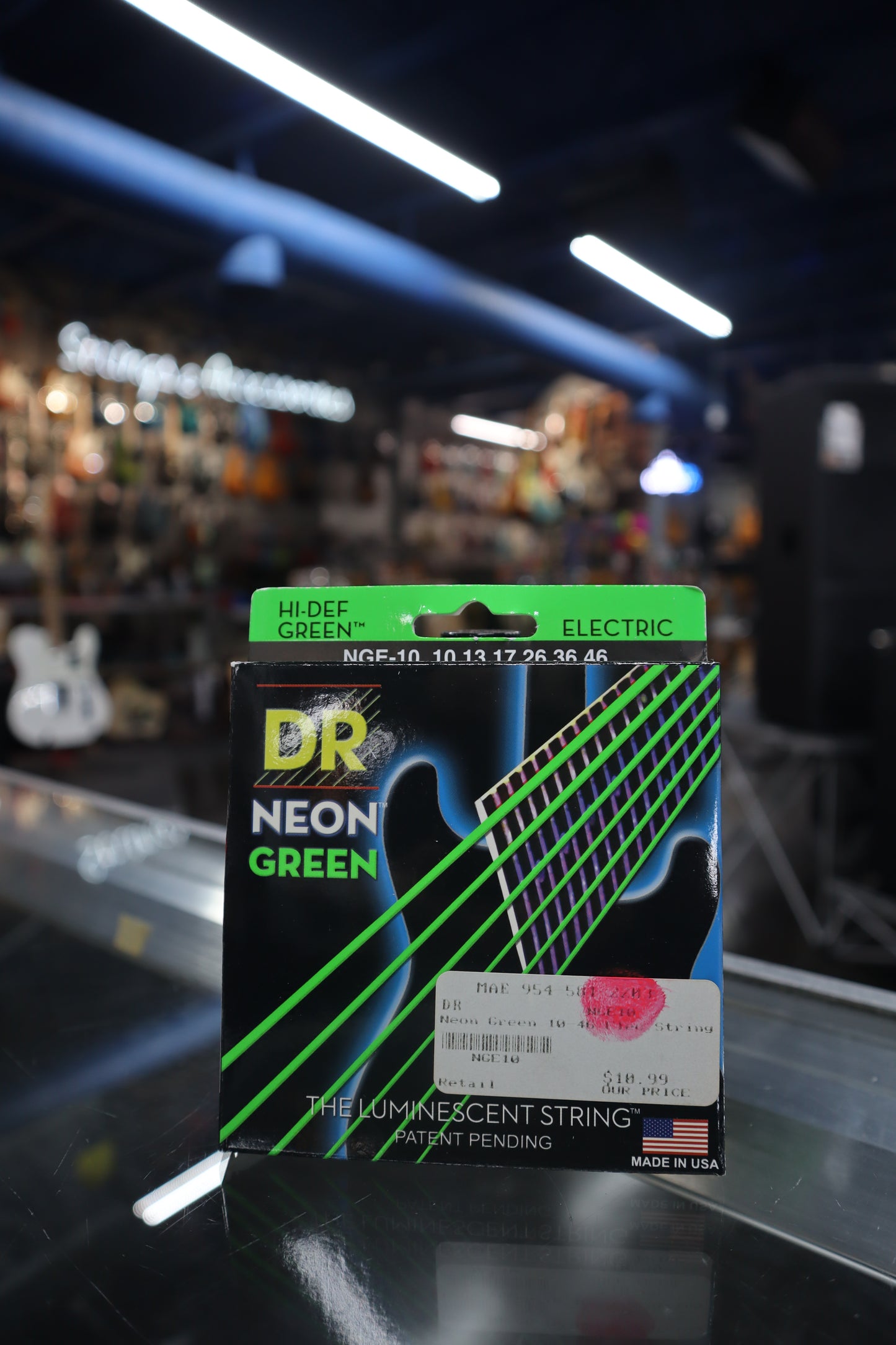 DR NGE10 Neon Green 10-46 Elec Strings