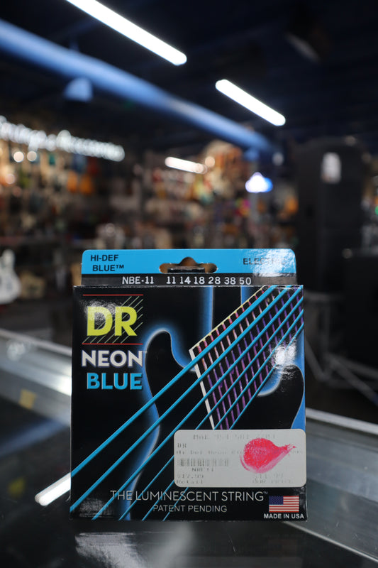DR NBE11 Hi Def Neon Blue Gtr Strings