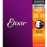 Elixir 11002 Nanoweb 80/20 Bronze Acoustic Strings Extra Lite