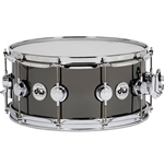 DW DRVB6514SVC Collector's Series 6.5"X14" Black Nickel Over Brass Snare Drum w/ Chrome Hardware