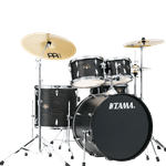 Tama IE52C ImperialStar 5pc Complete Kit (Black Oak Wood) with Stands, Pedals, Throne and Meinl Cymbal Pack.