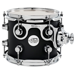 DW DDLM0708STBL Design Series 7x8" Tom in Black Satin lacquer finish with chrome hardware and STM bracket