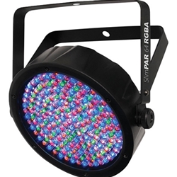 Chauvet SLIMPAR64RG Par-style LED Lighting Fixture with 180 x LEDs (39 x Red, 39 x Green, 51 x Blue, 51 x Amber), Built-in Progams, Sound-activation Mode, and 8-/8-channel DMX Operation