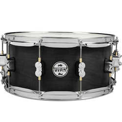 Pacific PDSN6514BWCR Concept Maple 6.5x14" Maple Snare in Black Wax stain finish with chrome hardware & dw MAG throw-off