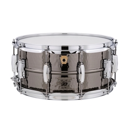 Ludwig LB417K Black Beauty 6.5x14" Snare with Hammered Shell and 10x Imperial Lugs